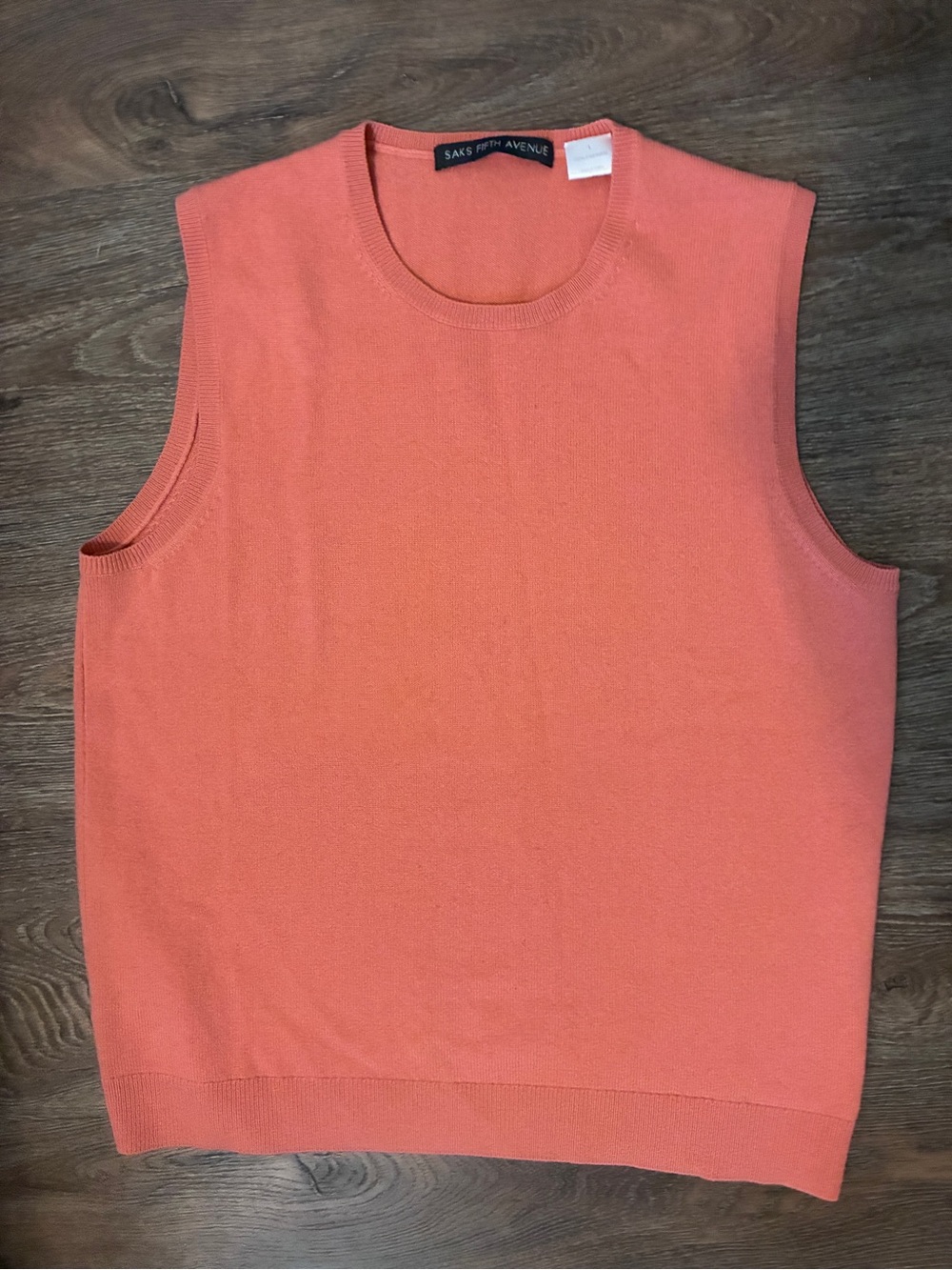Saks Fifth Avenue Coral Sweater Vest, 100% Cashmere